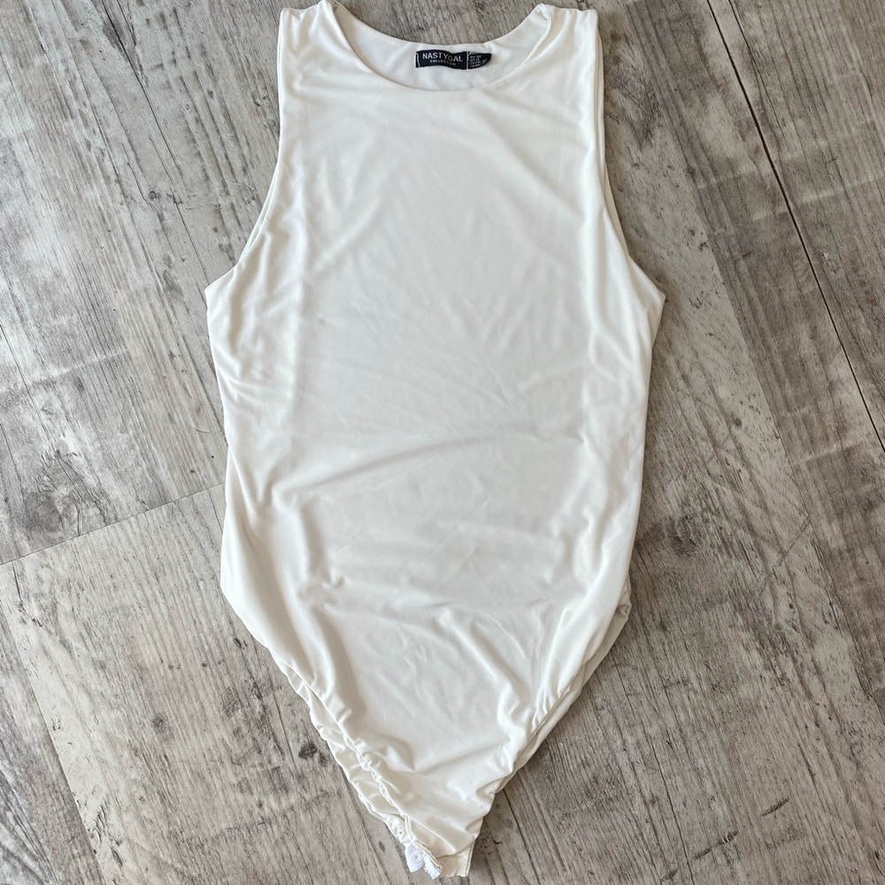 Nasty Gal Size Large white sleeveless body suit